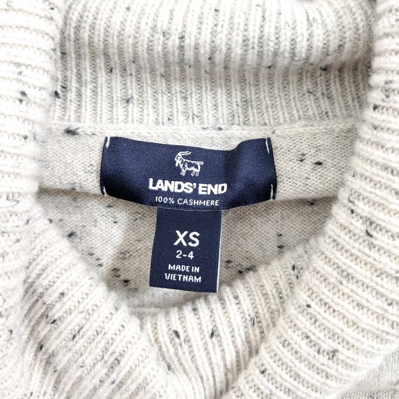 Lands End 100% Cashmere Turtleneck Sweater, gray XS - Picture 6 of 6